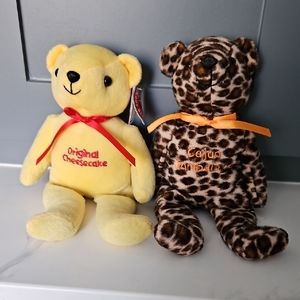 Cheescake Factory Yellow and Leopard Print Beanie Babies